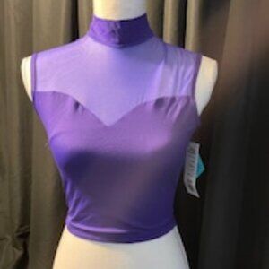 NWT - Body Wrappers Vibrant Purple Mesh Top